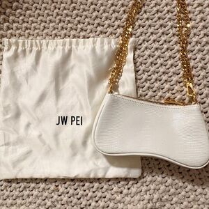 JW PEI White Mini Bag with Gold Chain
